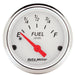 AUTOMETER 2-1/16", Short Sweep Electric, 240 ohms Empty/33 ohms Full Arctic White Series Fuel Level Gauge AU1317 Autofit
