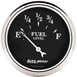 AUTOMETER 2-1/16", Short Sweep Electric, 240 ohms Empty/33 ohms Full Old Tyme Black Series Fuel Level Gauge AU1717 Autofit