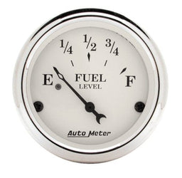 AUTOMETER 2-1/16", Short Sweep Electric, 240 ohms Empty/33 ohms Full Old Tyme White Series Fuel Level Gauge AU1606 Autofit