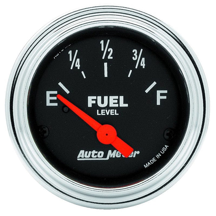 AUTOMETER 2-1/16", Short Sweep Electric, 240 ohms Empty / 33 ohms Full Traditional Chrome Series Fuel Level Gauge AU2516 Autofit