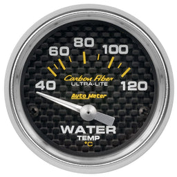 AUTOMETER 2-1/16", Short Sweep Electric, 40-120°C Carbon Fiber Series Water Temperature Gauge AU4737-M Autofit