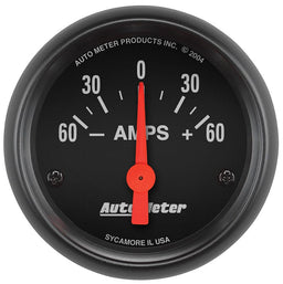 AUTOMETER 2-1/16", Short Sweep Electric, 60-0-60 amps Z-Series Ammeter Gauge AU2644 Autofit