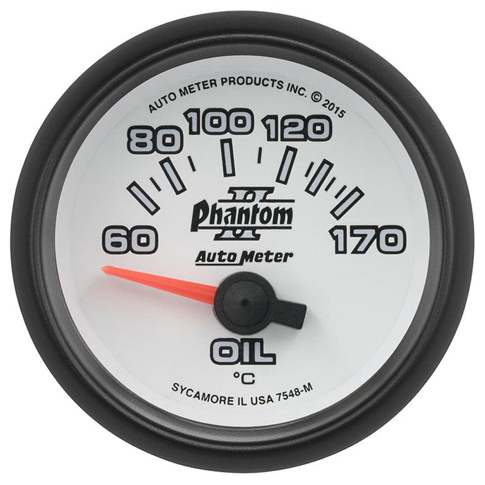 AUTOMETER 2-1/16", Short Sweep Electric, 60-170°C Phantom II Series Oil Temperature Gauge AU7548-M Autofit
