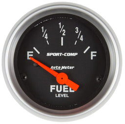 AUTOMETER 2-1/16", Short Sweep Electric, 73 ohms Empty/10 ohms Full Sport-Comp Series Fuel Level Gauge AU3319 Autofit