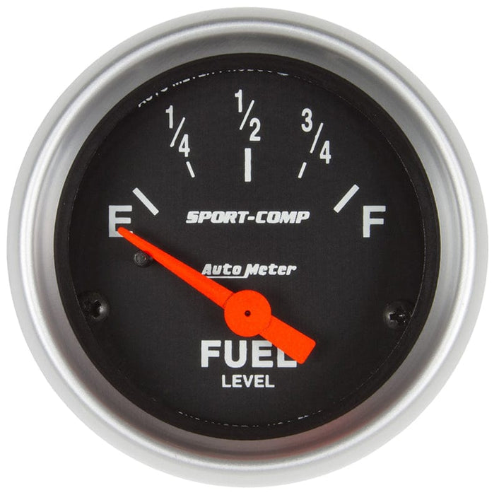 AUTOMETER 2-1/16", Short Sweep Electric, 73 ohms Empty/10 ohms Full Sport-Comp Series Fuel Level Gauge AU3319 Autofit