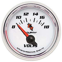 AUTOMETER 2-1/16", Short Sweep Electric, 8-18 volts C2 Series Voltmeter Gauge AU7192 Autofit
