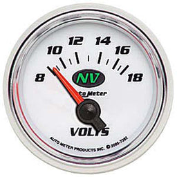 AUTOMETER 2-1/16", Short Sweep Electric, 8-18 volts. NV Series Voltmeter Gauge AU7392 Autofit