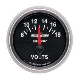 AUTOMETER 2-1/16", Short Sweep Electric, 8-18 volts Sport-Comp II Voltmeter Gauge AU3692 Autofit