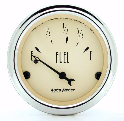 AUTOMETER 2-1/16", Short Sweep Electric, Ford, 73 ohms Empty/8-12 ohms Full Antique Beige Series Fuel Level Gauge AU1816 Autofit