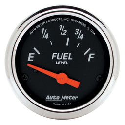 AUTOMETER 2-1/16", Short Sweep Electric, Ford, 73 ohms Empty/8-12 ohms Full Designer Black Series Fuel Level Gauge Chrome Bezel AU1423 Autofit