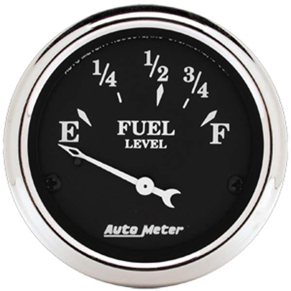 AUTOMETER 2-1/16", Short Sweep Electric, Ford, 73 ohms Empty/8-12 ohms Full Old Tyme Black Series Fuel Level Gauge AU1716 Autofit