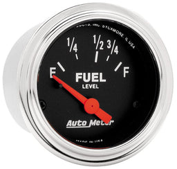 AUTOMETER 2-1/16", Short Sweep Electric, Ford, 73 ohms Empty/8-12 ohms Full Traditional Chrome Series Fuel Level Gauge AU2515 Autofit