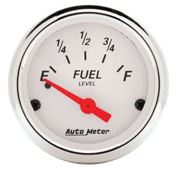 AUTOMETER 2-1/16", Short Sweep Electric, GM, 0 ohms Empty/30 ohms Full Arctic White Series Fuel Level Gauge AU1318 Autofit