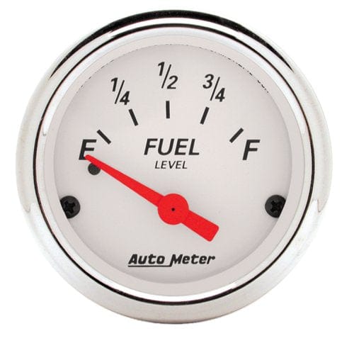 AUTOMETER 2-1/16", Short Sweep Electric, GM, 0 ohms Empty/30 ohms Full Arctic White Series Fuel Level Gauge AU1318 Autofit