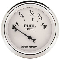 AUTOMETER 2-1/16", Short Sweep Electric, GM, 0 ohms Empty/30 ohms Full Old Tyme White Series Fuel Level Gauge AU1607 Autofit