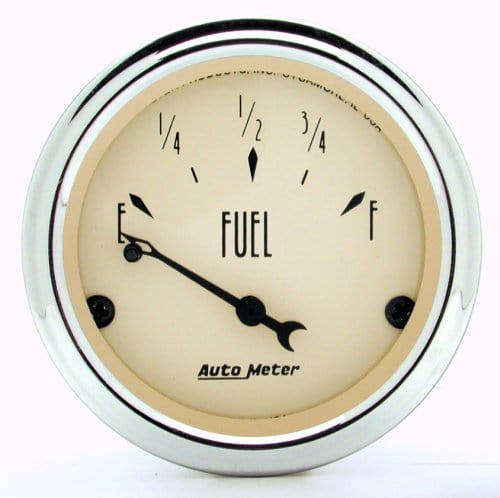 AUTOMETER 2-1/16", Short Sweep Electric, GM, 0 ohms Empty/90 ohms Full Antique Beige Series Fuel Level Gauge AU1815 Autofit