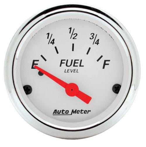 AUTOMETER 2-1/16", Short Sweep Electric, GM, 0 ohms Empty/90 ohms Full Arctic White Series Fuel Level Gauge AU1315 Autofit