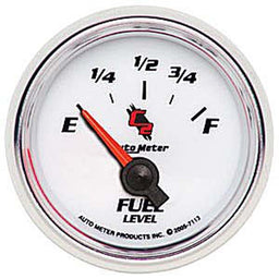 AUTOMETER 2-1/16", Short Sweep Electric, GM, 0 ohms Empty/90 ohms Full C2 Series Fuel Level Gauge AU7113 Autofit