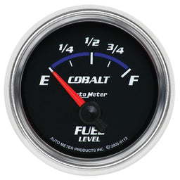 AUTOMETER 2-1/16", Short Sweep Electric, GM, 0 ohms Empty/90 ohms Full Cobalt Series Fuel Level Gauge AU6113 Autofit