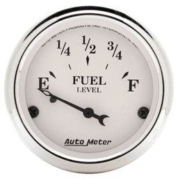 AUTOMETER 2-1/16", Short Sweep Electric, GM, 0 ohms Empty/90 ohms Full Old Tyme White Series Fuel Level Gauge AU1604 Autofit