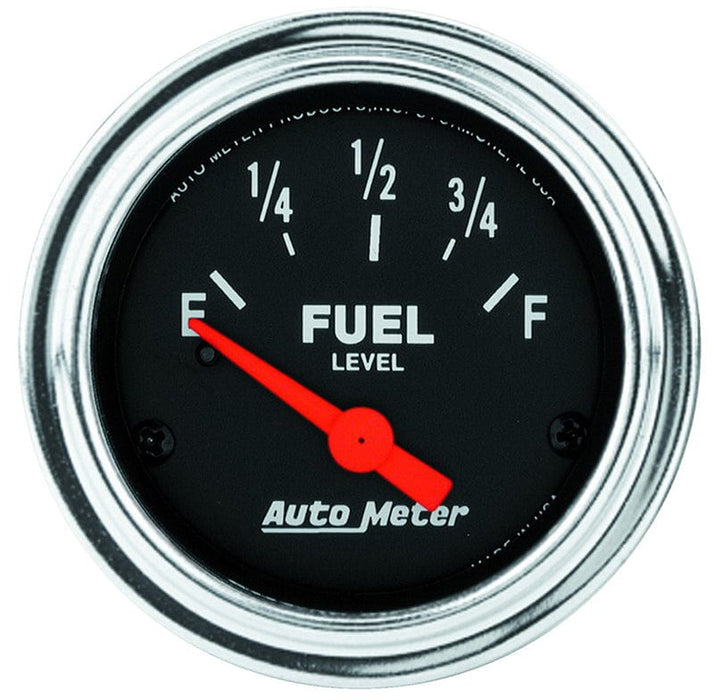 AUTOMETER 2-1/16", Short Sweep Electric, GM, 0 ohms Empty/90 ohms Full Traditional Chrome Series Fuel Level Gauge AU2514 Autofit