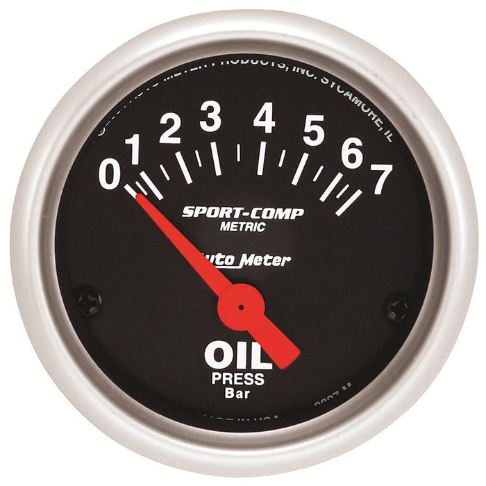 AUTOMETER 2-1/16", Short Sweep Electric, Metric, 0-7 Bar Sport-Comp Series Oil Pressure Gauge AU3327-M Autofit