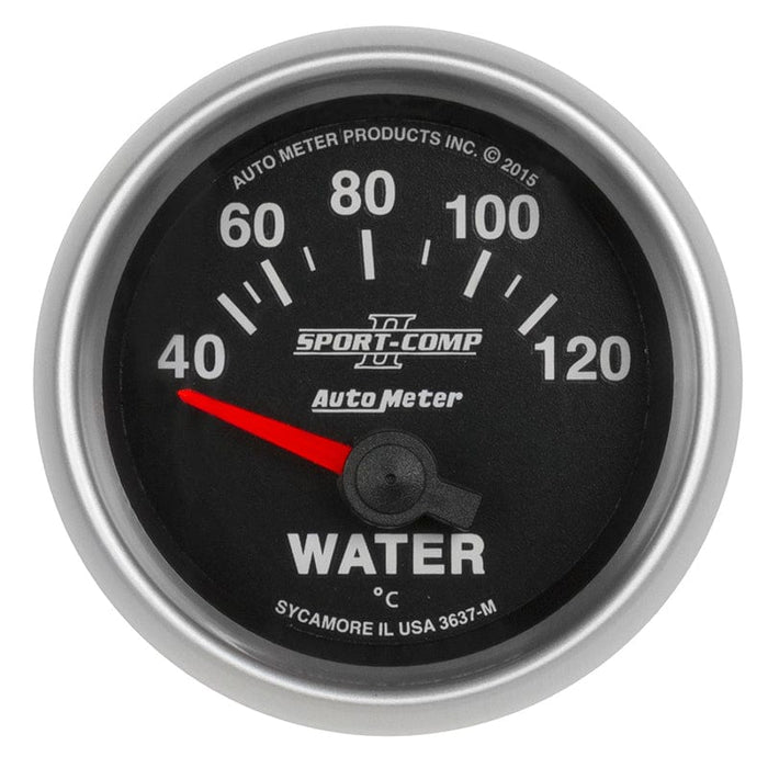 AUTOMETER 2-1/16", Short Sweep Electrical, Metric, 40-120°C Sport-Comp Series Water Temperature Gauge AU3637-M Autofit
