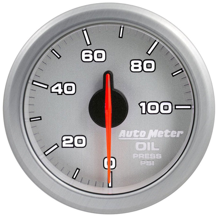 AUTOMETER 2-1/16", Silver Dial, Full Sweep Electric, 0-100 PSI AirDrive Series Oil Pressure Gauge AU9152-UL Autofit