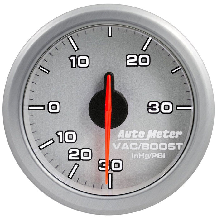 AUTOMETER 2-1/16", Silver Dial, Full Sweep Electric, 30 In. Hg/30 psi AirDrive Series Boost/Vacuum Gauge AU9159-UL Autofit