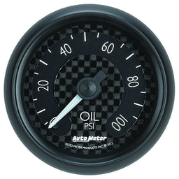 AUTOMETER 2-5/8", Black Carbon Fiber Dial, Full Sweep Mechanical, 0-100 psi GT Series Oil Pressure Gauge AU8021 Autofit