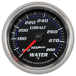 AUTOMETER 2-5/8", Full Short Sweep Mechanical, 140-280°F Cobalt Series Water Temperature Gauge AU7931 Autofit