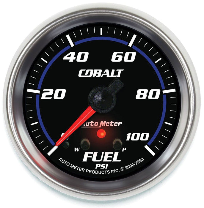 AUTOMETER 2-5/8", Full Sweep Electric, 0-100 psi, Peak Memory and Warning Cobalt Series Fuel Pressure Gauge AU7963 Autofit