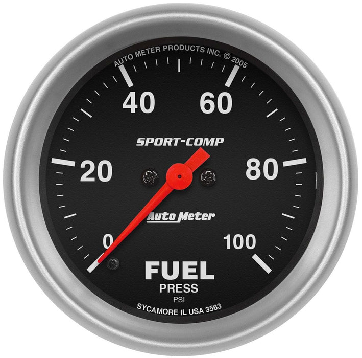 AUTOMETER 2-5/8", Full Sweep Electric, 0-100 psi Sport-Comp Series Fuel Pressure Gauge AU3563 Autofit