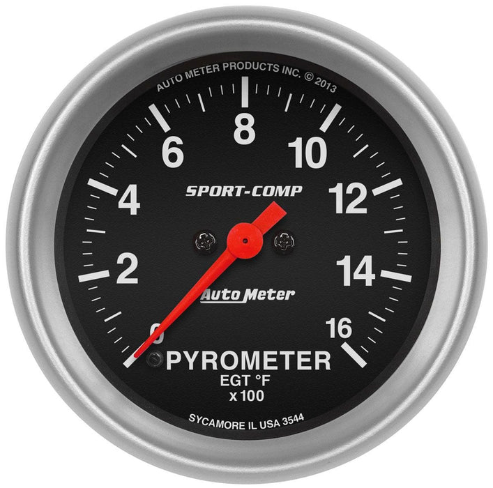 AUTOMETER 2-5/8", Full Sweep Electric, 0-1600°F Sport-Comp Series Pyrometer Gauge AU3544 Autofit