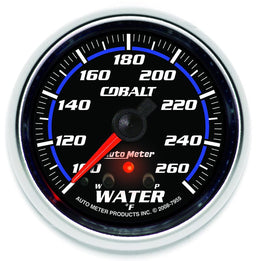 AUTOMETER 2-5/8", Full Sweep Electric, 100-260°F, Peak Memory and Warning Cobalt Series Water Temperature Gauge AU7955 Autofit