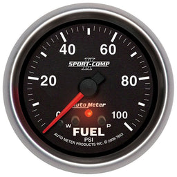 AUTOMETER 2-5/8", Full Sweep Electric, Peak Memory and Warning, 0-100 psi Sport-Comp II Fuel Pressure Gauge AU7663 Autofit