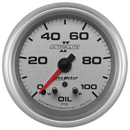AUTOMETER 2-5/8", Full Sweep Electric, Peak Memory and Warning, 0-100 psi Ultra-Lite II Series Oil Pressure Gauge AU7753 Autofit