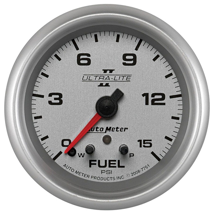 AUTOMETER 2-5/8", Full Sweep Electric, Peak Memory and Warning, 0-15 psi Ultra-Lite II Series Fuel Pressure Gauge AU7761 Autofit