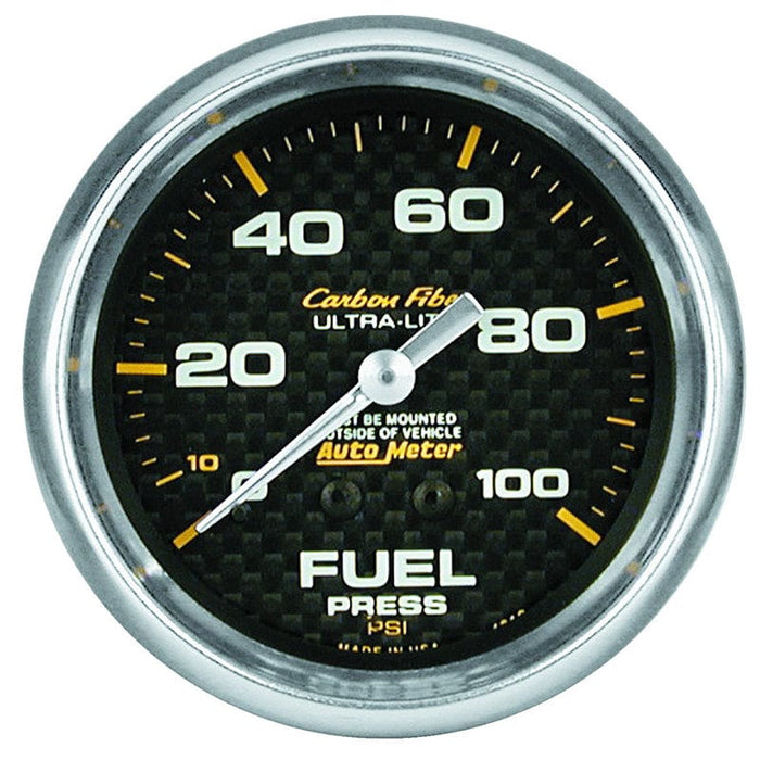AUTOMETER 2-5/8", Full Sweep Mechanical, 0-100 psi Carbon Fiber Series Fuel Pressure Gauge AU4812 Autofit