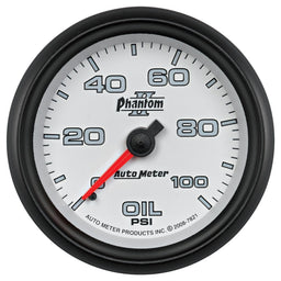 AUTOMETER 2-5/8", Full Sweep Mechanical, 0-100 psi Phantom II Series Oil Pressure Gauge AU7821 Autofit