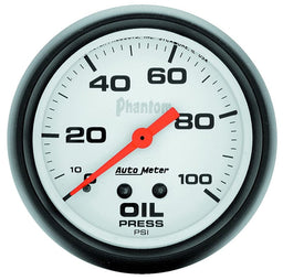 AUTOMETER 2-5/8", Full Sweep Mechanical, 0-100 psi Phantom Series Oil Pressure Gauge AU5821 Autofit