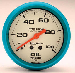 AUTOMETER 2-5/8", Full Sweep Mechanical, 0-100 psi Ultra-Nite Series Oil Pressure Gauge AU4521 Autofit