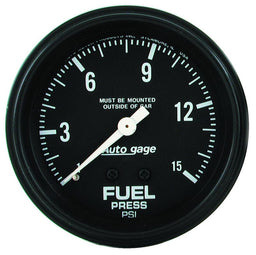 AUTOMETER 2-5/8", Full Sweep Mechanical, 0-15 psi Auto gage Series Fuel Pressure Gauge AU2311 Autofit