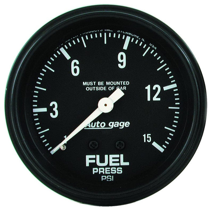 AUTOMETER 2-5/8", Full Sweep Mechanical, 0-15 psi Auto gage Series Fuel Pressure Gauge AU2311 Autofit