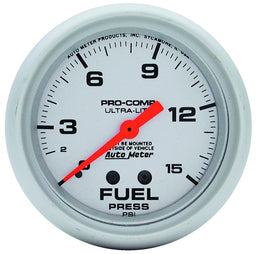 AUTOMETER 2-5/8", Full Sweep Mechanical, 0-15 psi Ultra-Lite Series Fuel Pressure Gauge AU4411 Autofit