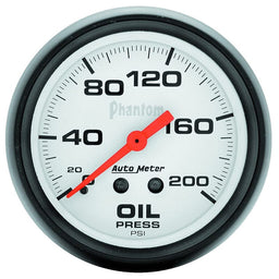 AUTOMETER 2-5/8", Full Sweep Mechanical, 0-200 psi Phantom Series Oil Pressure Gauge AU5822 Autofit