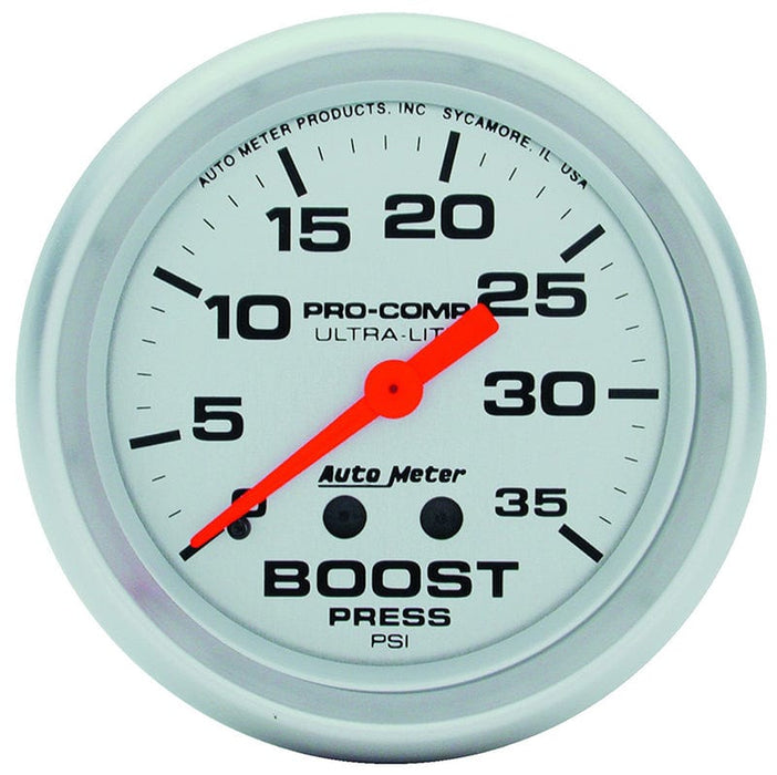 AUTOMETER 2-5/8", Full Sweep Mechanical, 0-35 psi Ultra-Lite Series Boost Gauge AU4404 Autofit