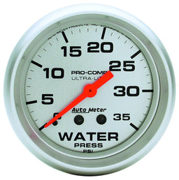 AUTOMETER 2-5/8", Full Sweep Mechanical, 0-35 psi Ultra-Lite Series Water Pressure Gauge AU4407 Autofit