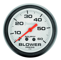 AUTOMETER 2-5/8", Full Sweep Mechanical, 0-60 psi Phantom Series Blower Pressure Gauge AU5802 Autofit