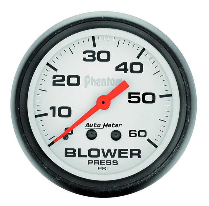 AUTOMETER 2-5/8", Full Sweep Mechanical, 0-60 psi Phantom Series Blower Pressure Gauge AU5802 Autofit